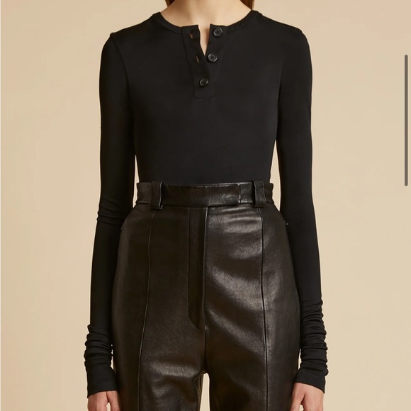 KHAITE The Janelle Bodysuit in Black jersey SZ M BNWT never worn - Picture 2 of 15